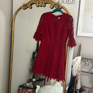 Red lace dress- homecoming, winter formal, Christmas